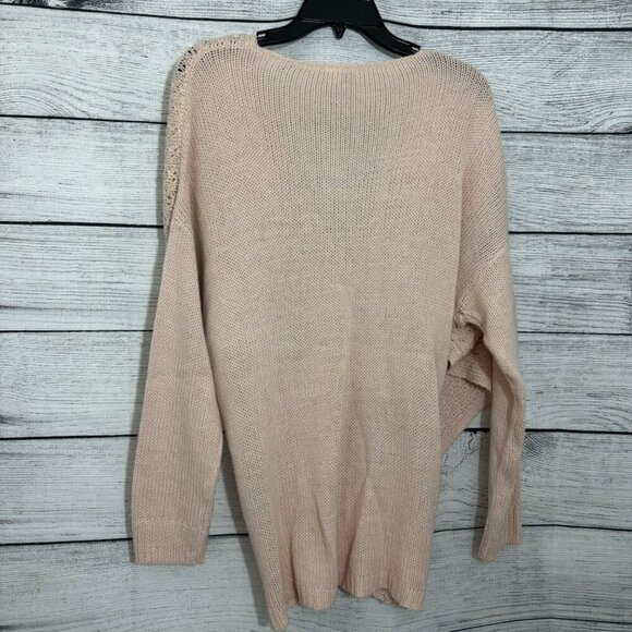 Alya Pink Knit Wrap CrissCross Sweater Size L - Picture 4 of 4